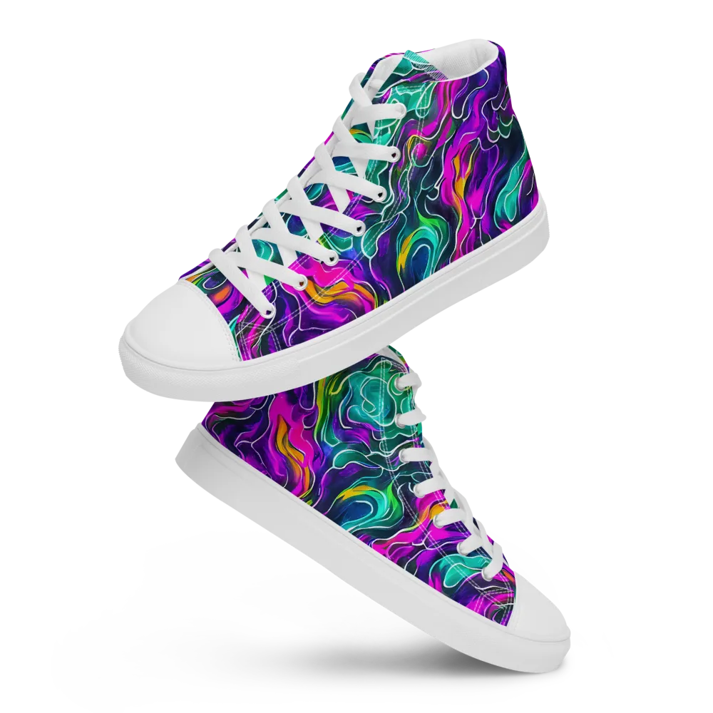 Vortex Dream on Men's High Top Canvas Shoes — Front