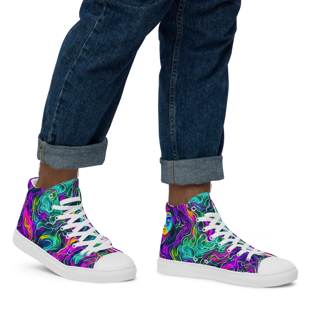 Vortex Dream on Men's High Top Canvas Shoes — Right