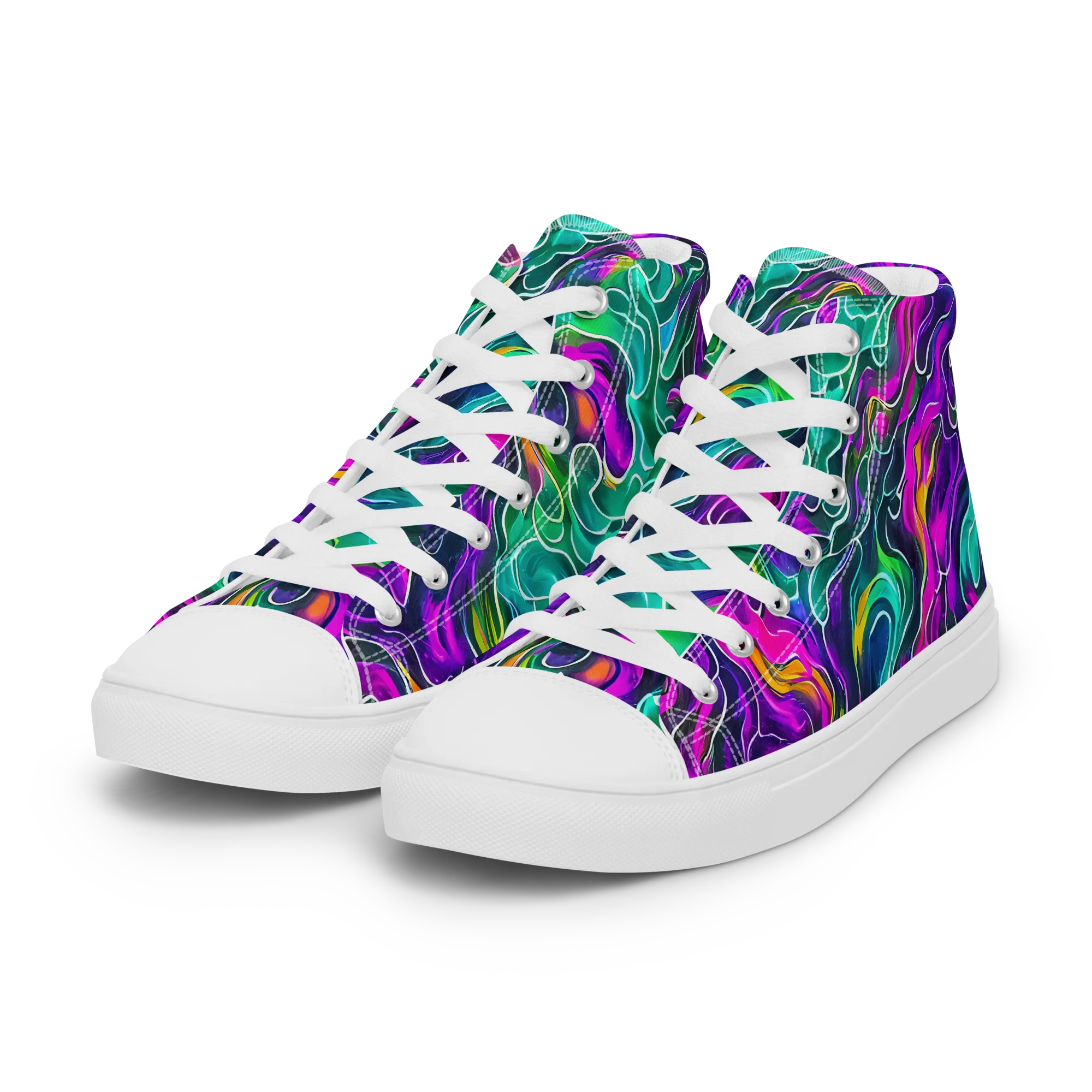 Vortex Dream on Women's High Top Canvas Shoes — Left Front