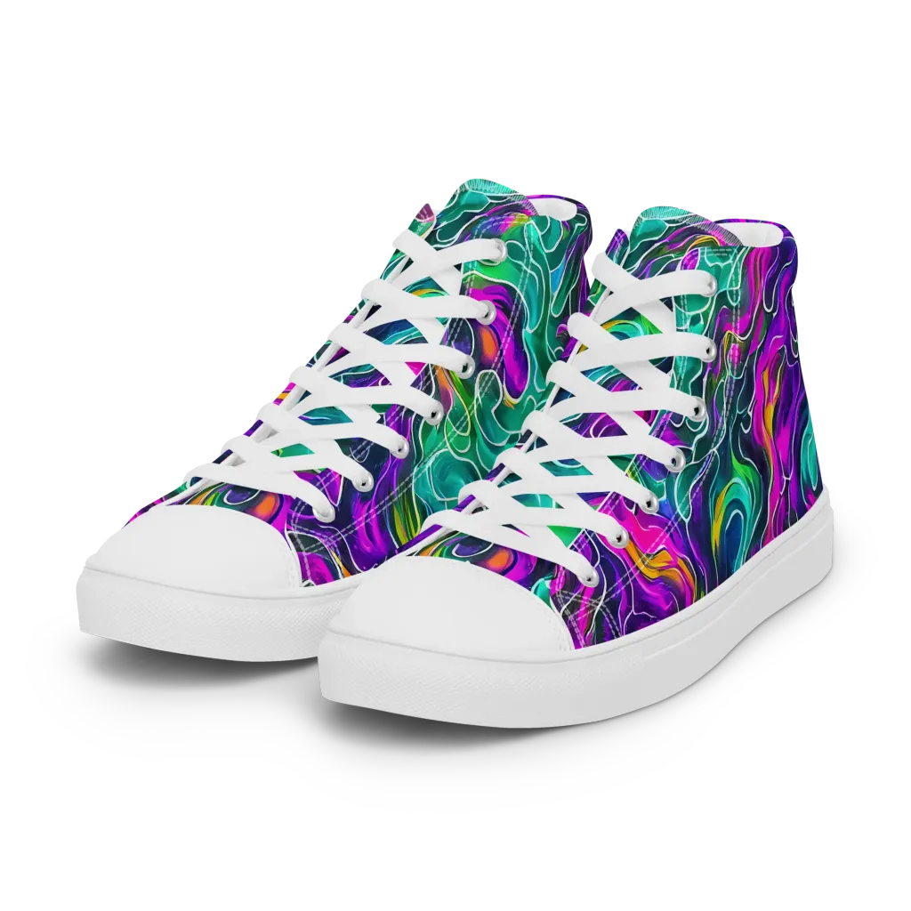 Vortex Dream on Women's High Top Canvas Shoes — Left Front