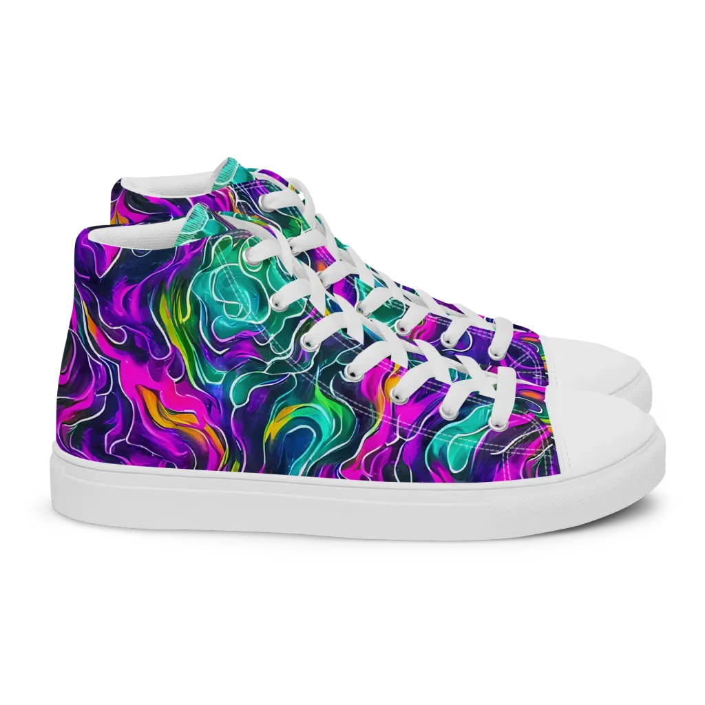 Vortex Dream on Women's High Top Canvas Shoes — Right