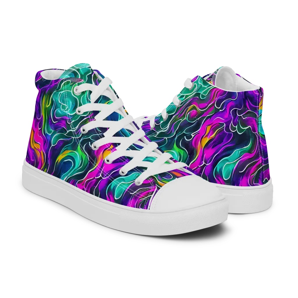Vortex Dream on Women's High Top Canvas Shoes — Right