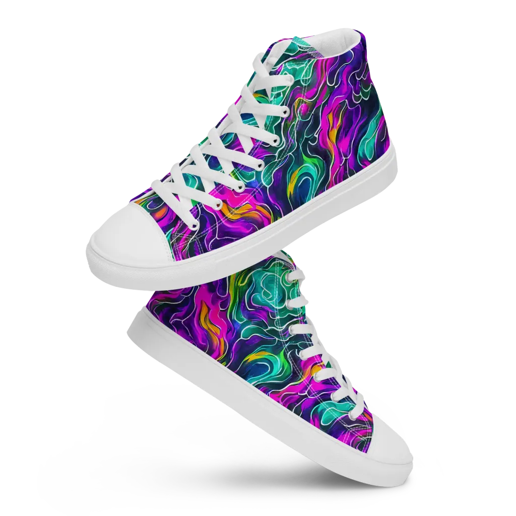 Vortex Dream on Women's High Top Canvas Shoes — Front