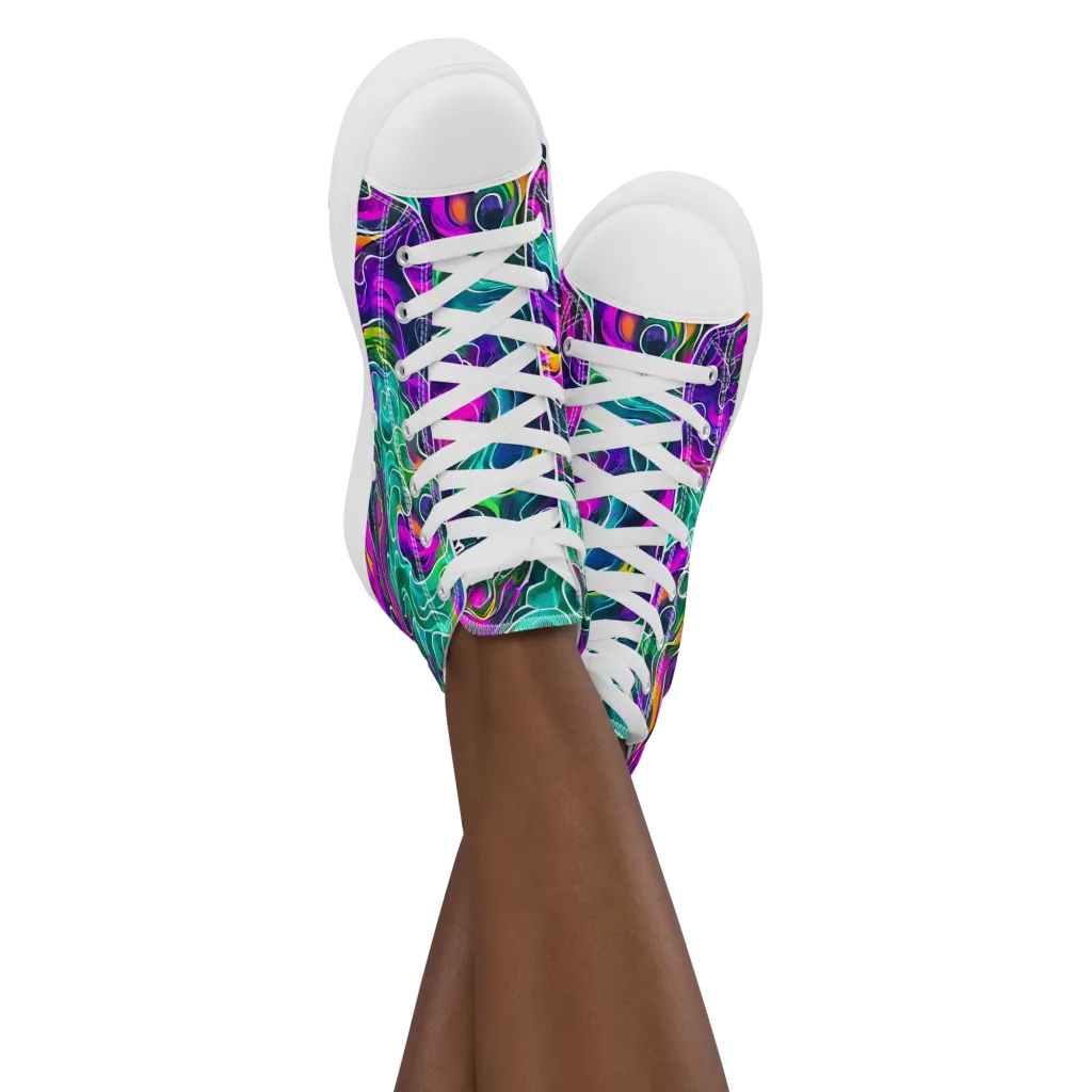 Vortex Dream on Women's High Top Canvas Shoes — Front