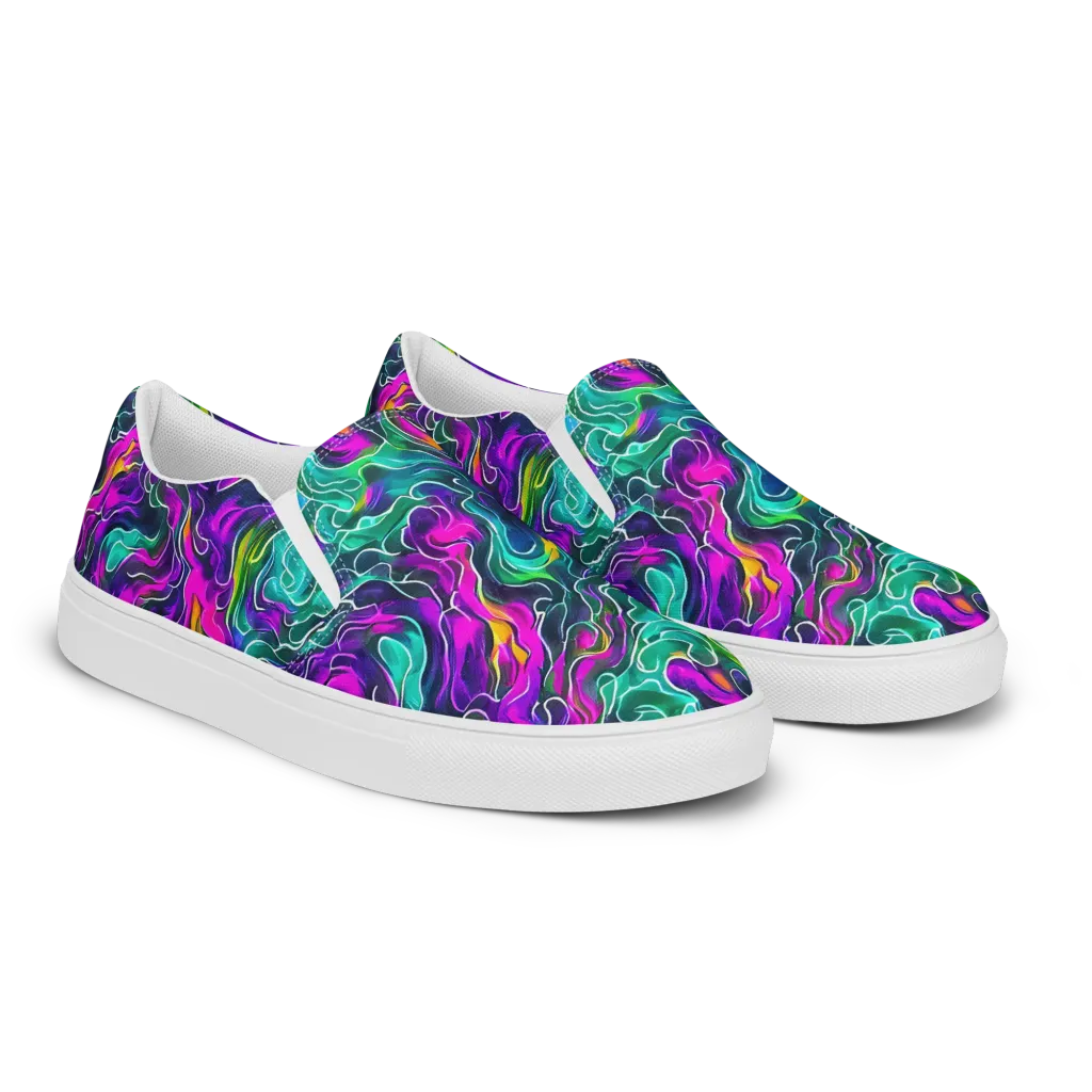 Vortex Dream on Men's Slip-On Canvas Shoes — Right Front