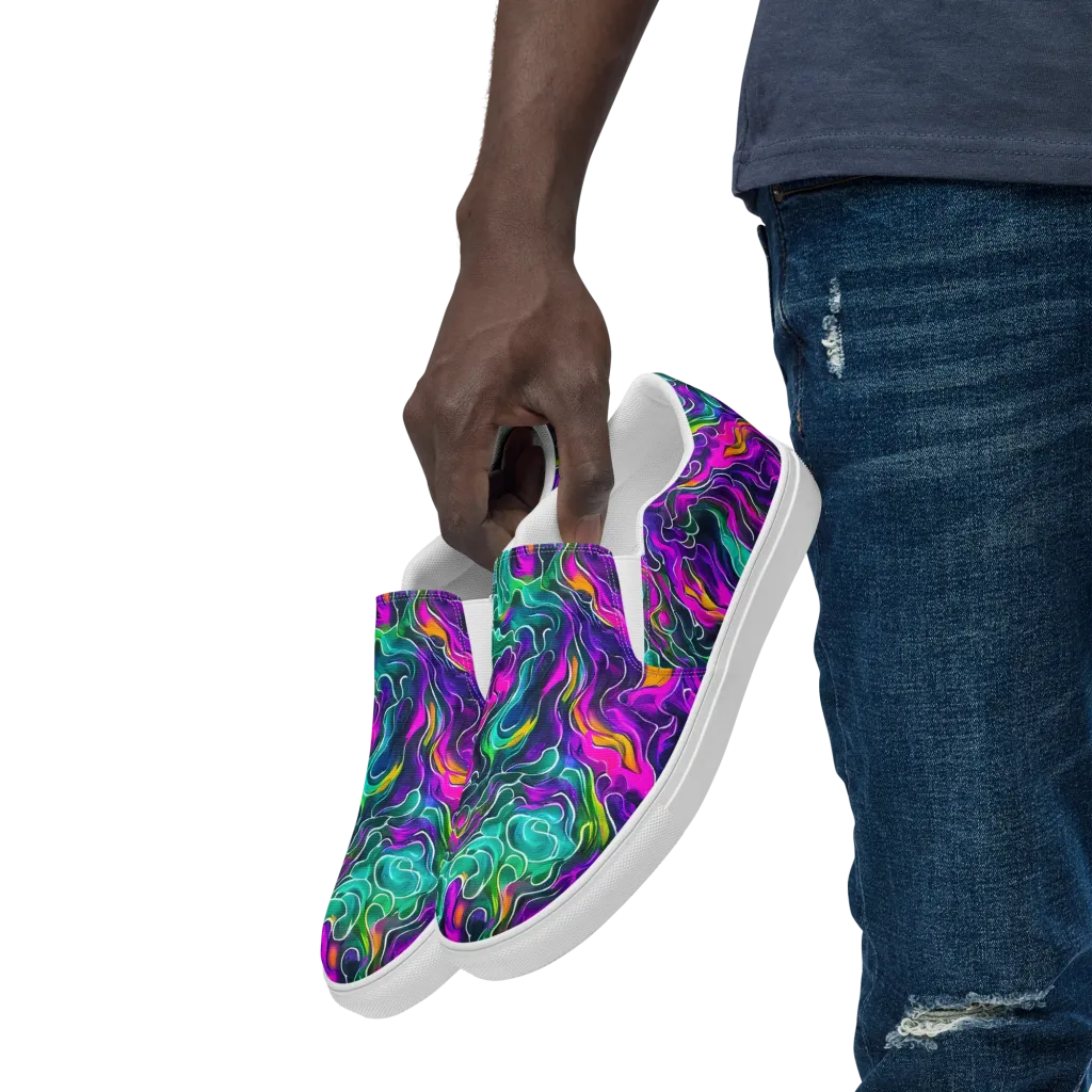 Vortex Dream on Men's Slip-On Canvas Shoes — Left Front