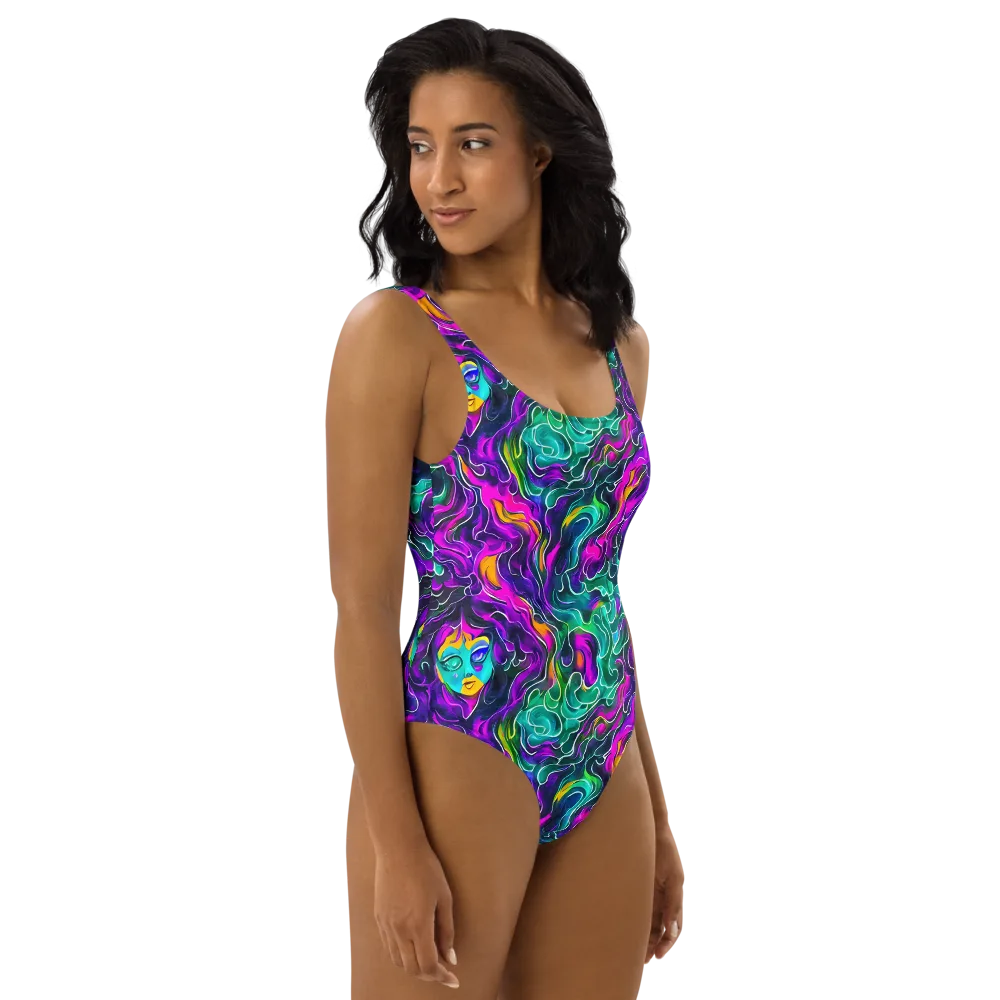 Vortex Dream on One-Piece Swimsuit — Right