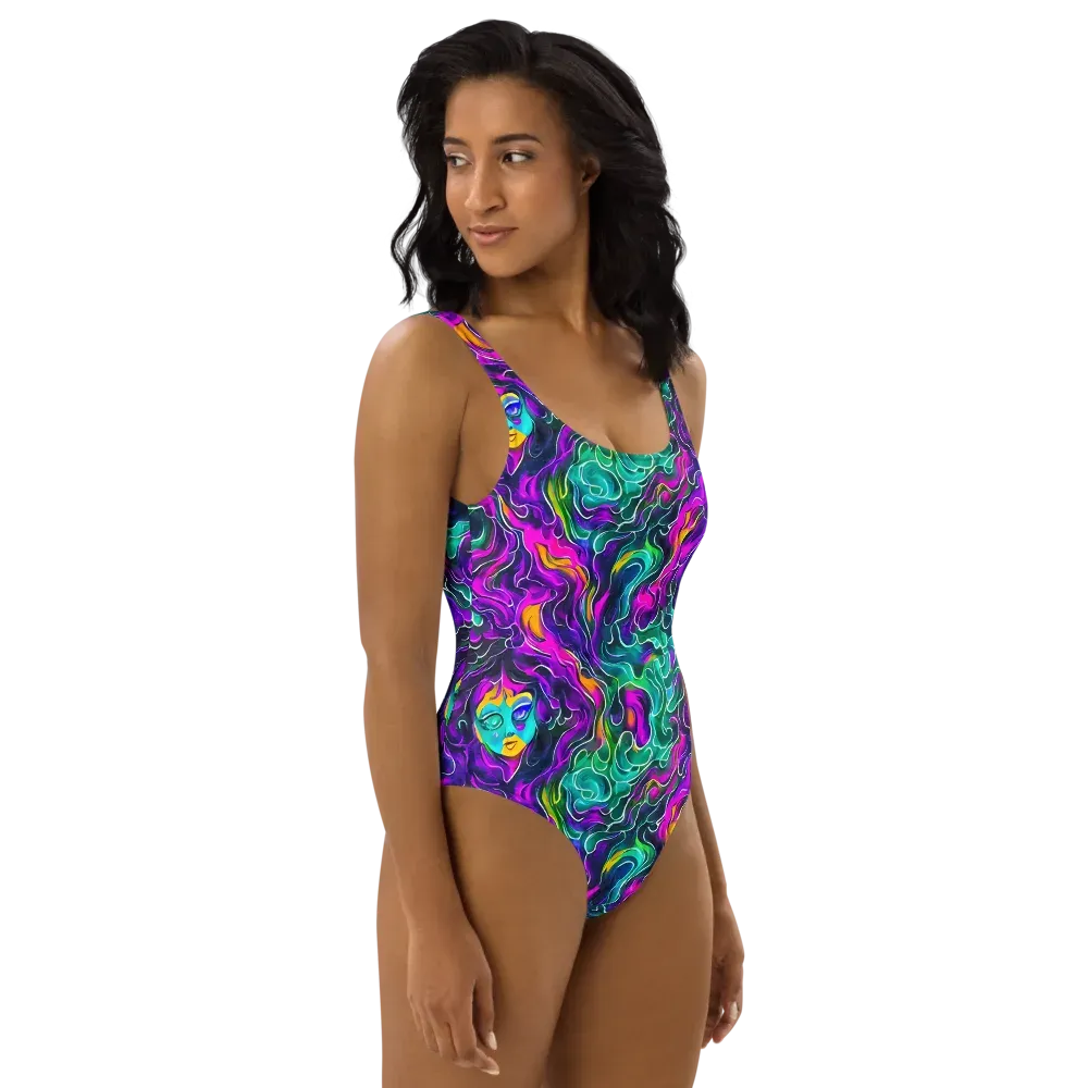 Vortex Dream on One-Piece Swimsuit — Right