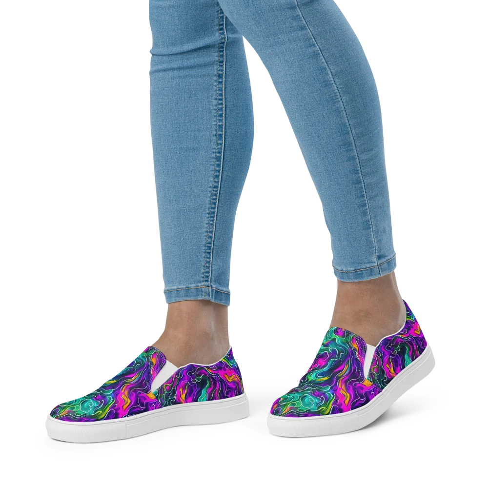 Vortex Dream on Women's Slip-On Canvas Shoes — Front