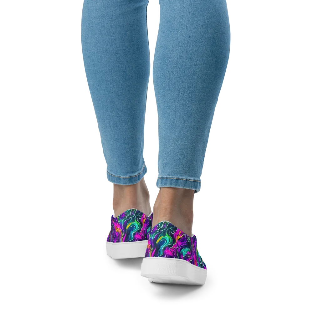 Vortex Dream on Women's Slip-On Canvas Shoes — Back