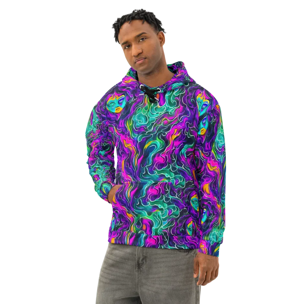 Vortex Dream on Cotton Hoodie — Left Front