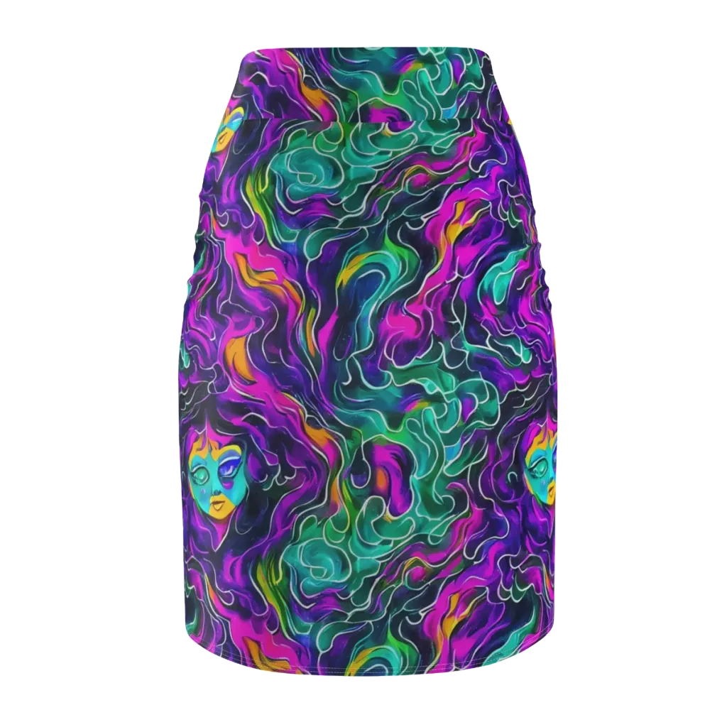 Vortex Dream on Pencil Skirt — Back