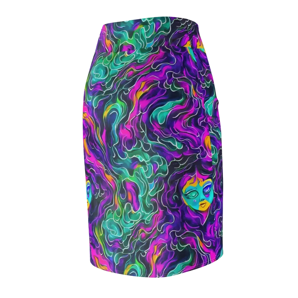 Vortex Dream on Pencil Skirt — Back Side
