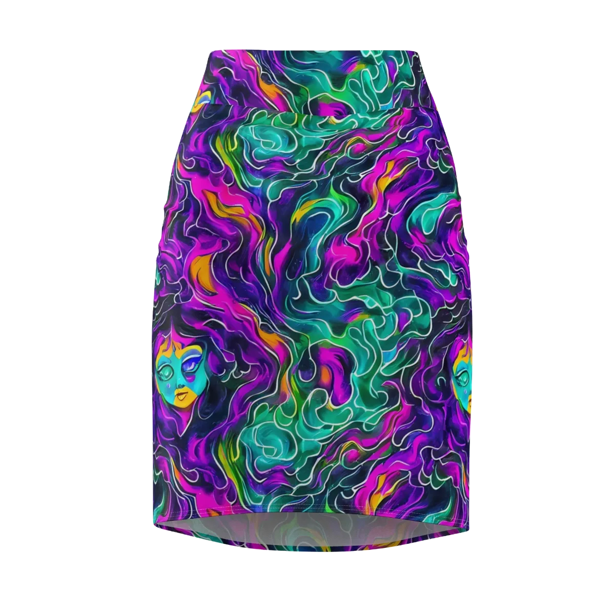 Vortex Dream on Pencil Skirt — Front
