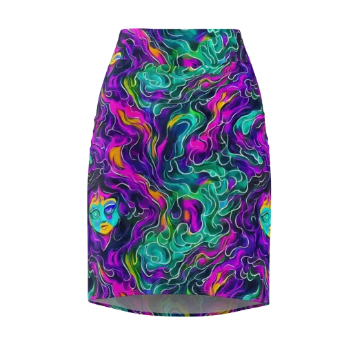 Vortex Dream on a Pencil Skirt