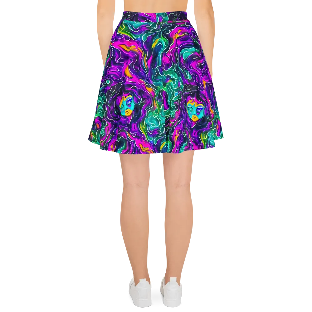 Vortex Dream on Skater Skirt — Back