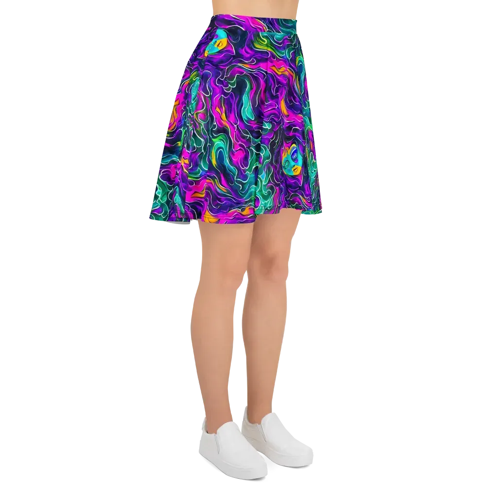 Vortex Dream on Skater Skirt — Right