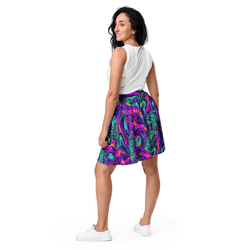 Vortex Dream on Skater Skirt — Back