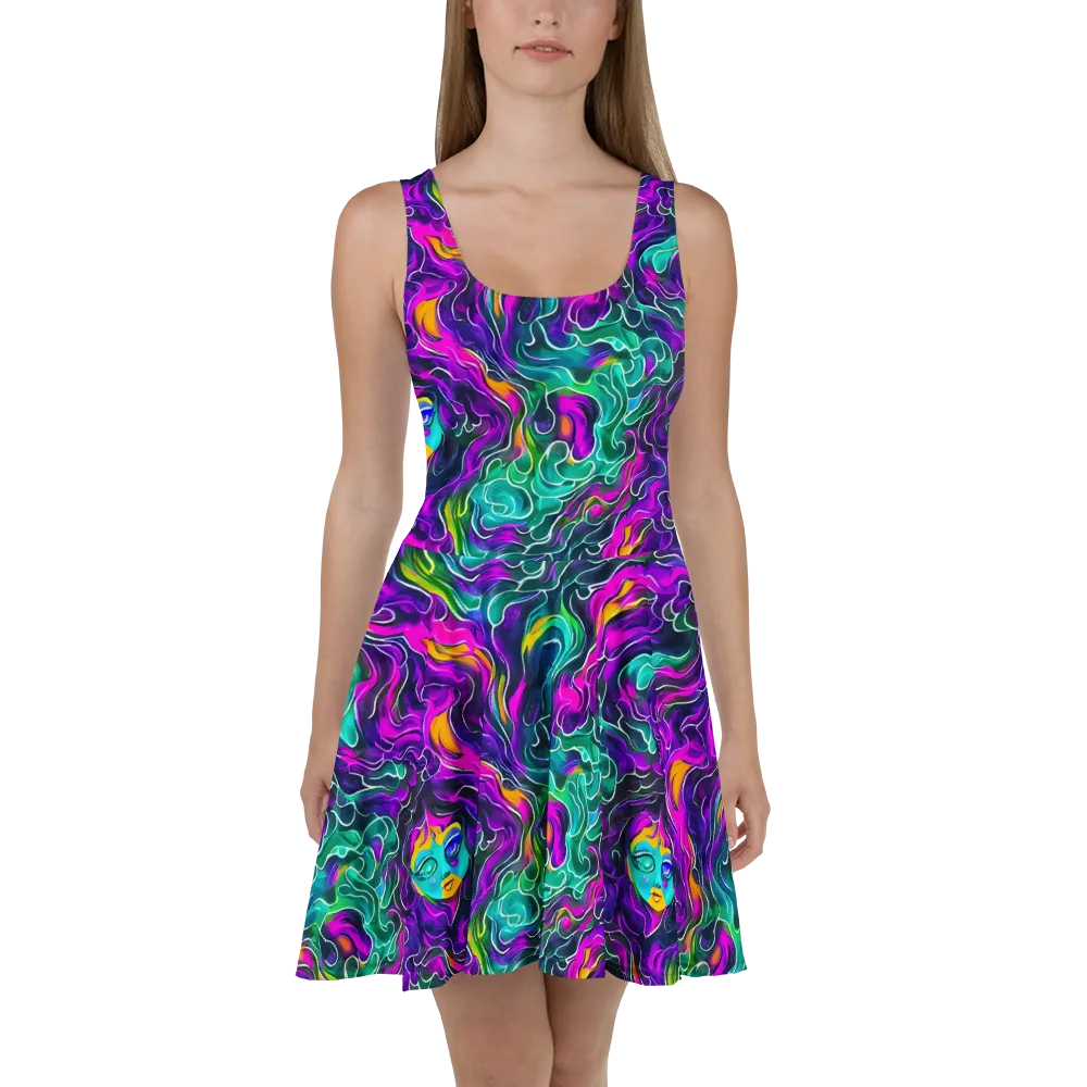 Vortex Dream on Skater Dress — Front