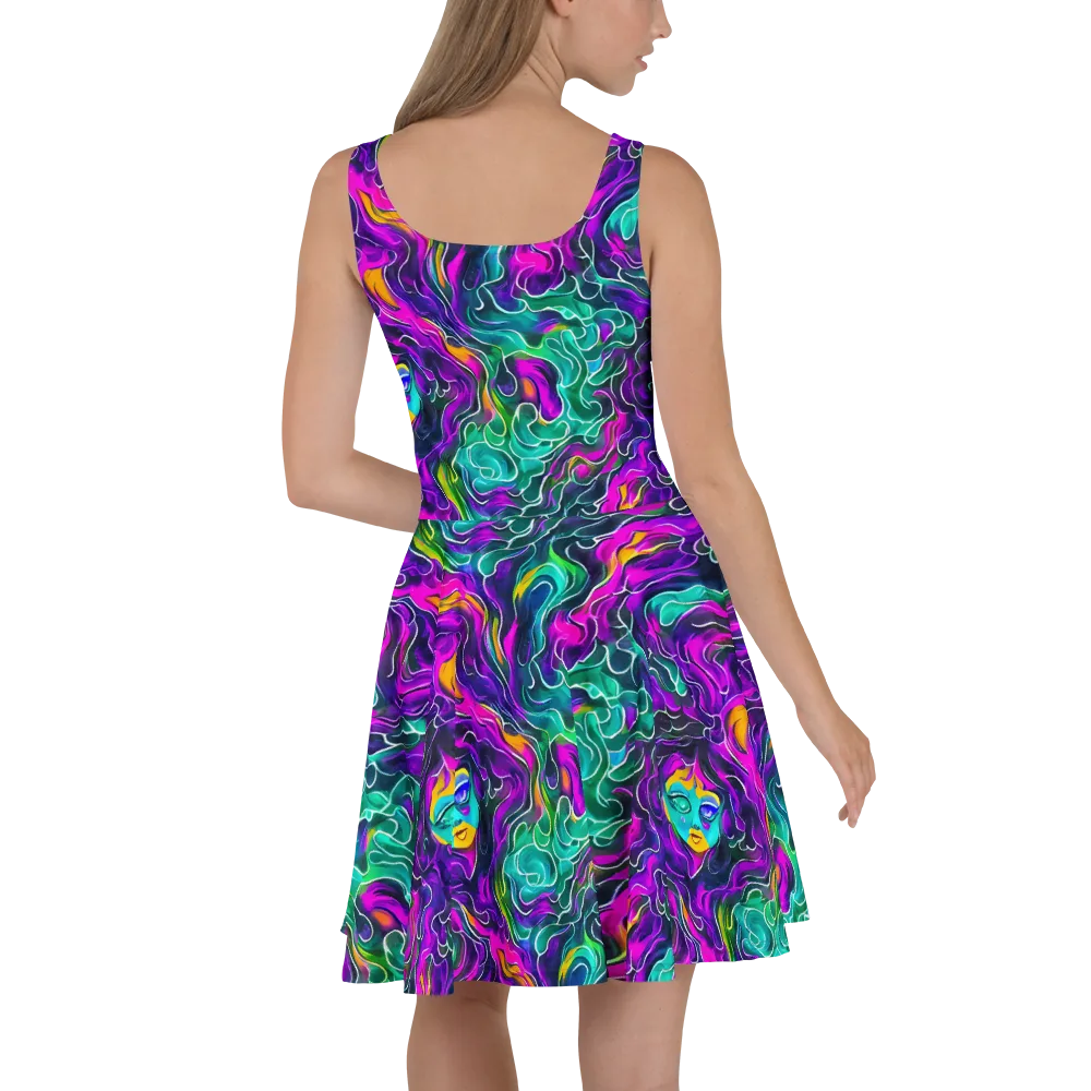 Vortex Dream on Skater Dress — Back