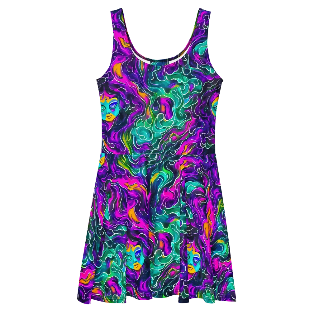Vortex Dream on Skater Dress — Front
