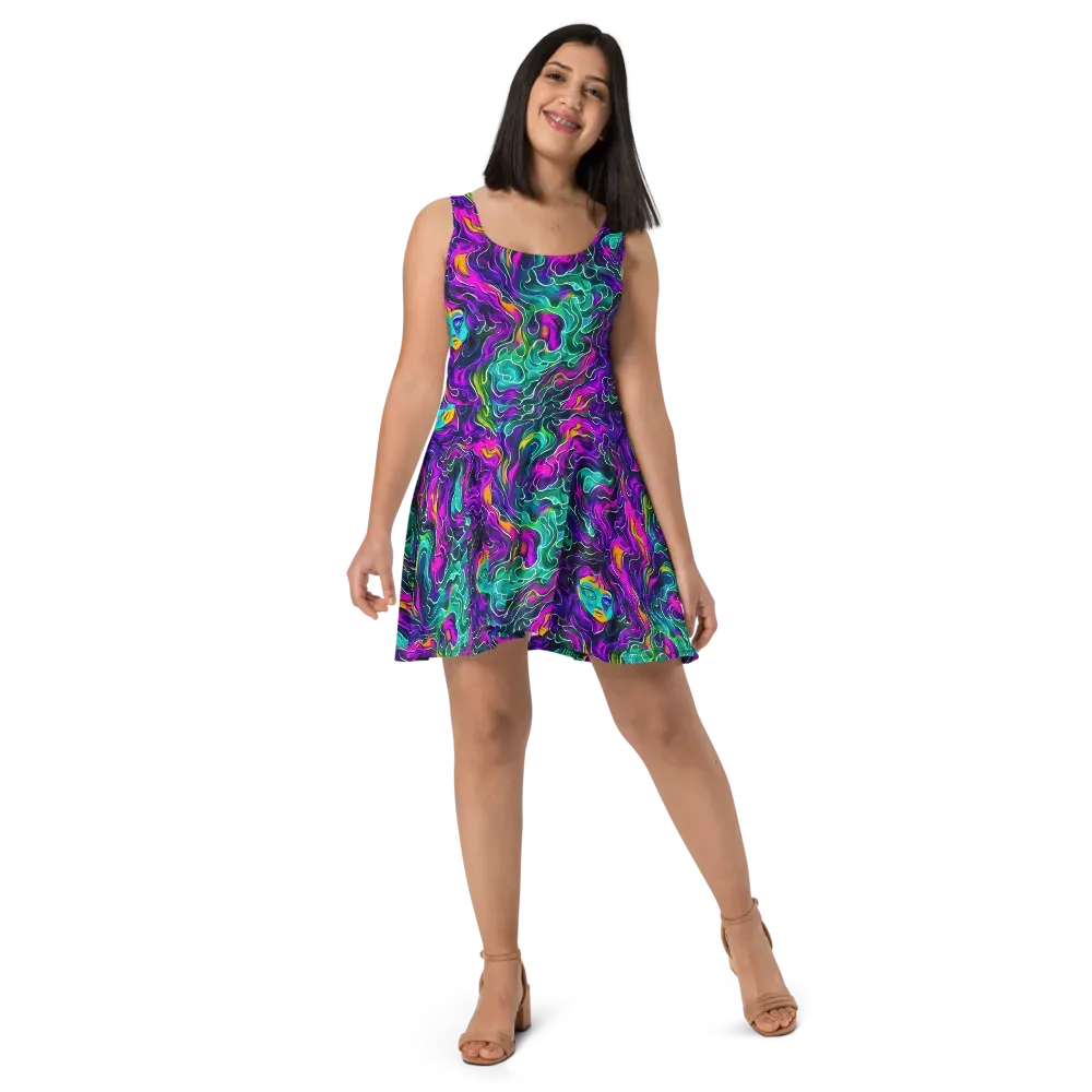 Vortex Dream on Skater Dress — Front