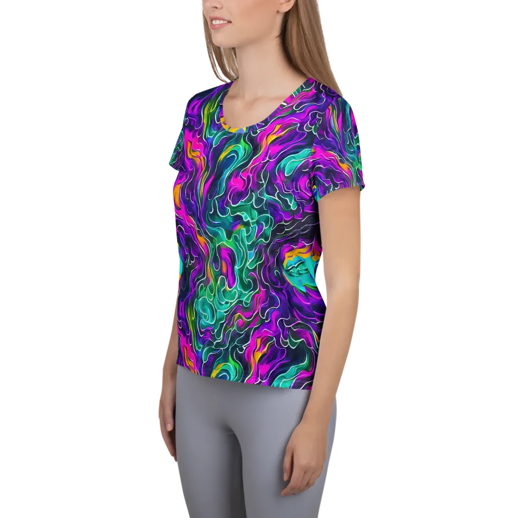 Vortex Dream on Women's Athletic T-Shirt — Left