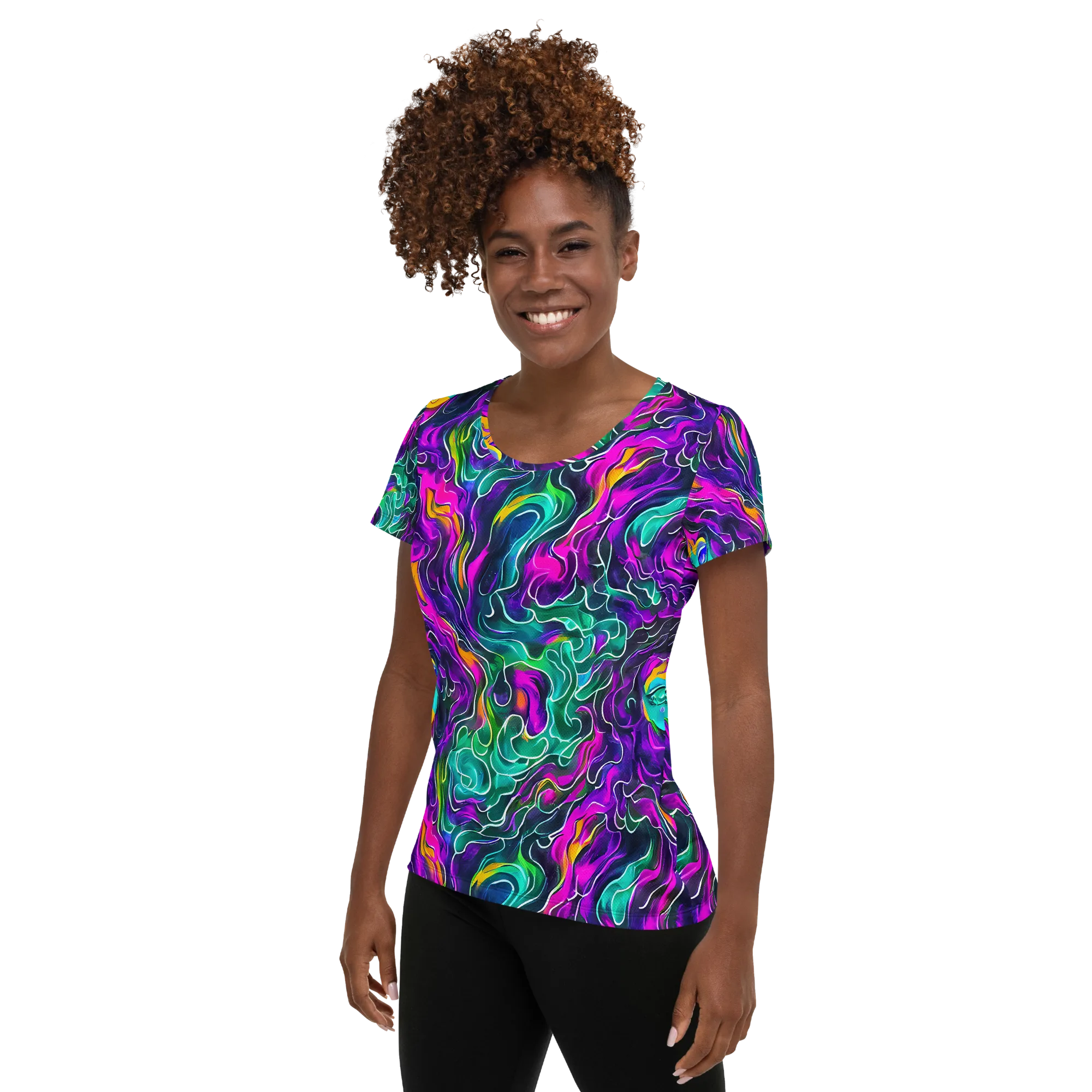 Vortex Dream on Women's Athletic T-Shirt — Left