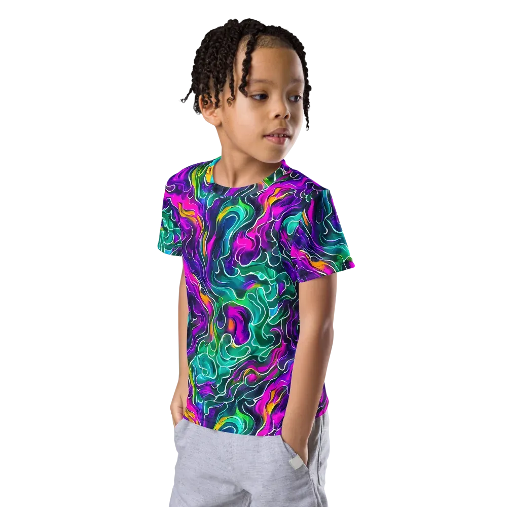 Vortex Dream on Kids Crew Neck T-Shirt — Left Front