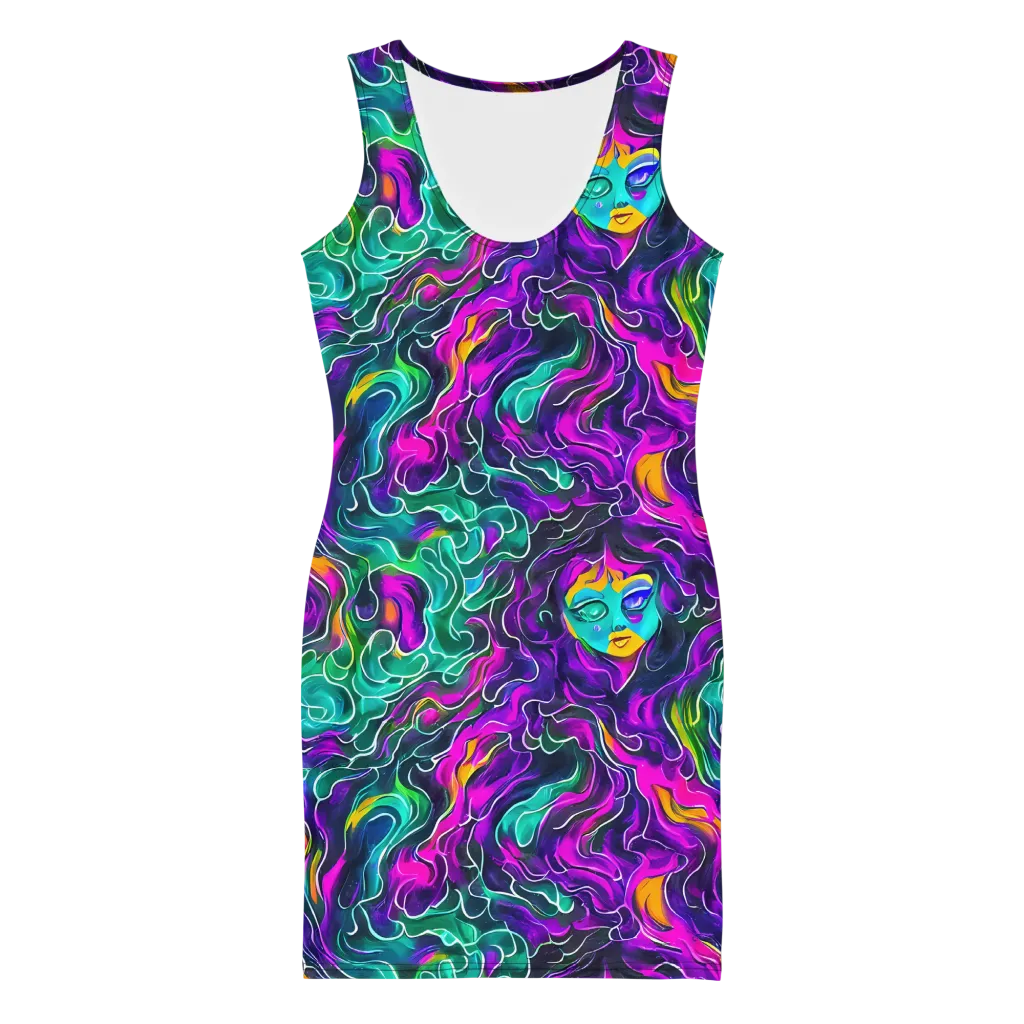 Vortex Dream on Bodycon Dress — Front