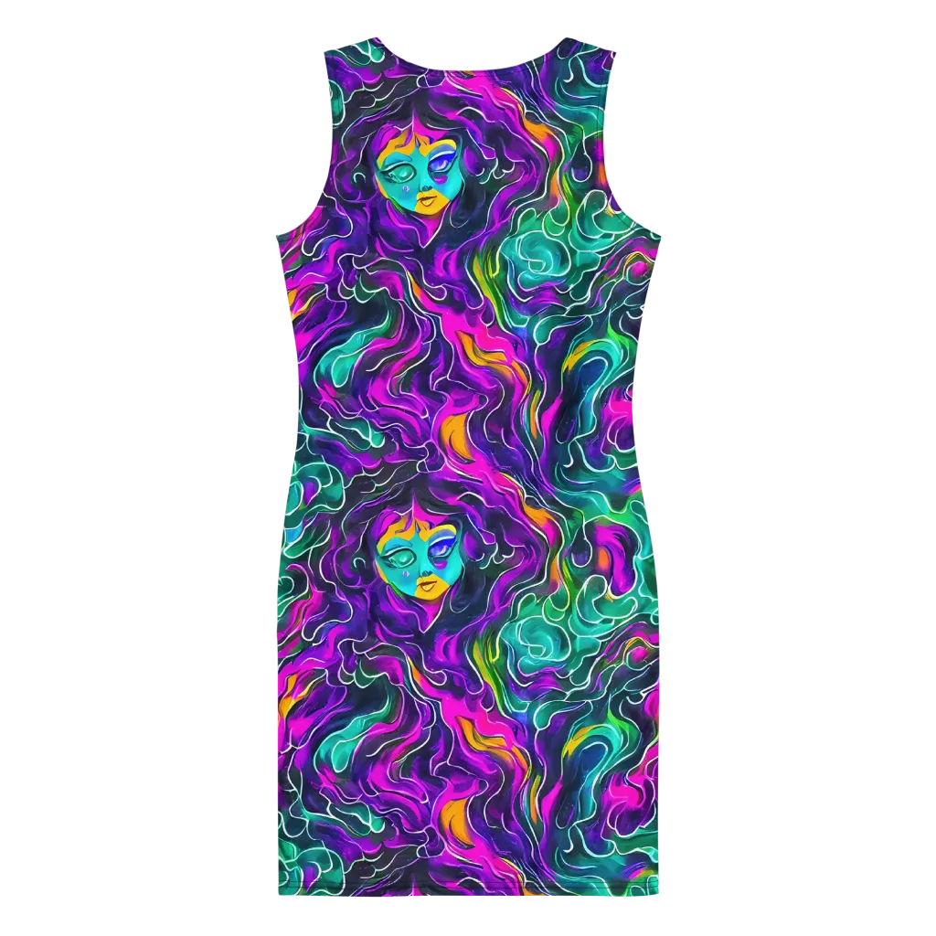 Vortex Dream on Bodycon Dress — Back