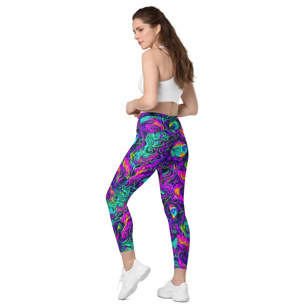 Vortex Dream on Leggings with Pockets — Left Back