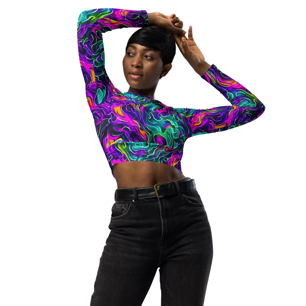 Vortex Dream on Long Sleeve Crop Top — Front