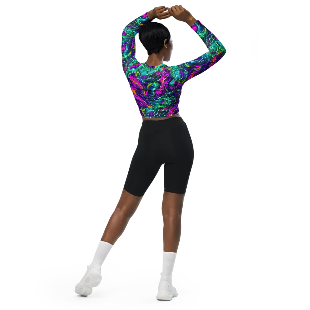 Vortex Dream on Long Sleeve Crop Top — Back