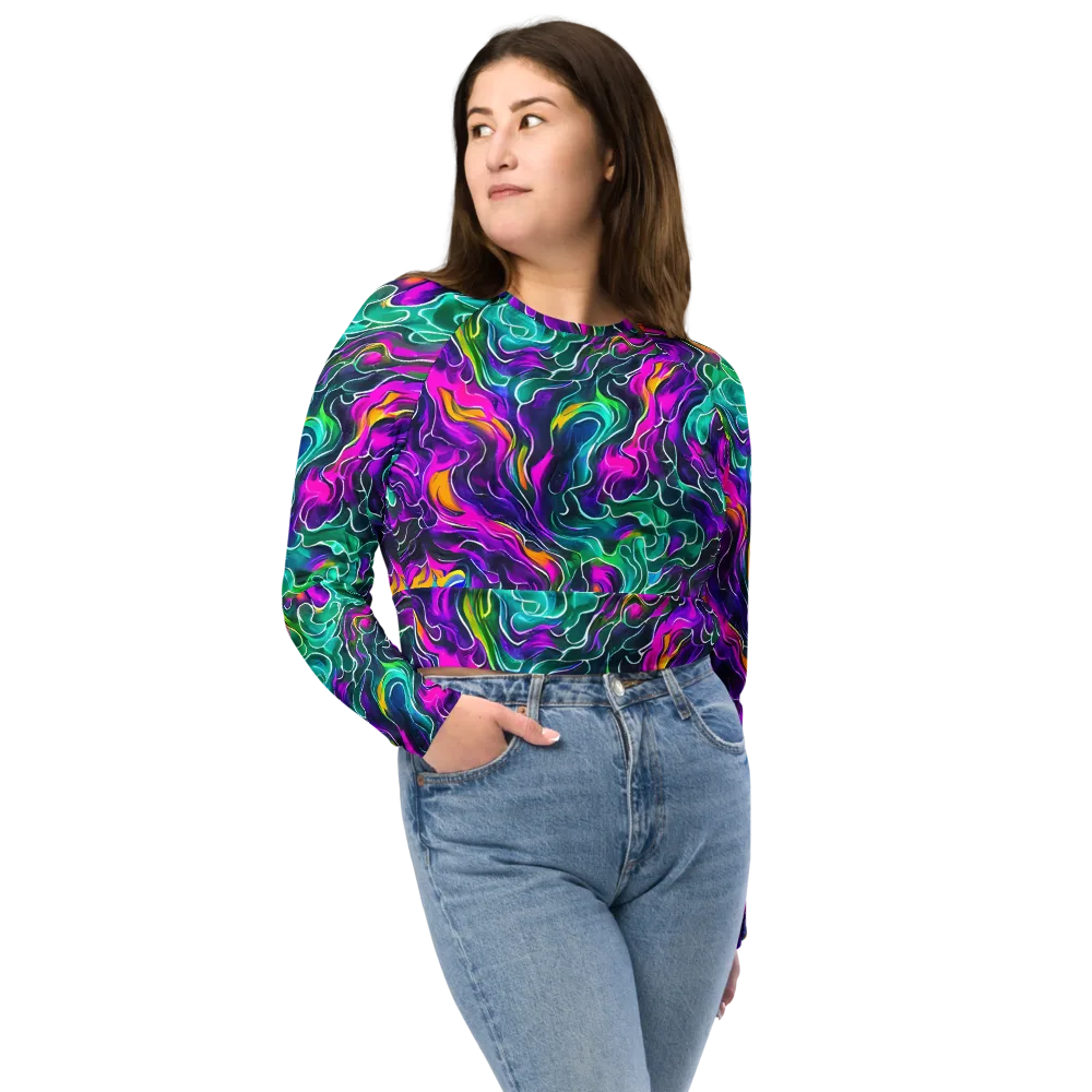 Vortex Dream on Long Sleeve Crop Top — Front