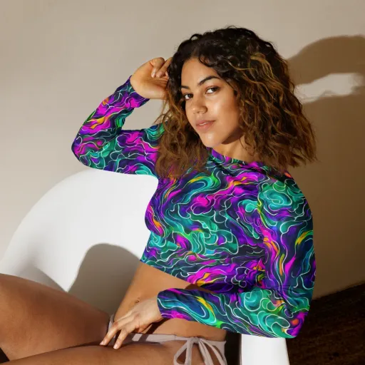 Vortex Dream on a Long Sleeve Crop Top