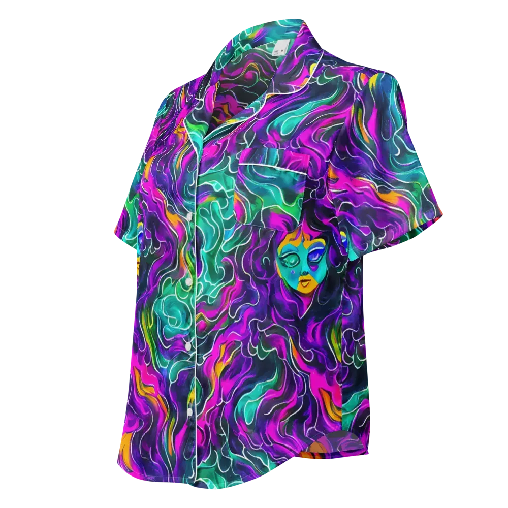 Vortex Dream on Women's Short Sleeve Pajama Top — Left Front