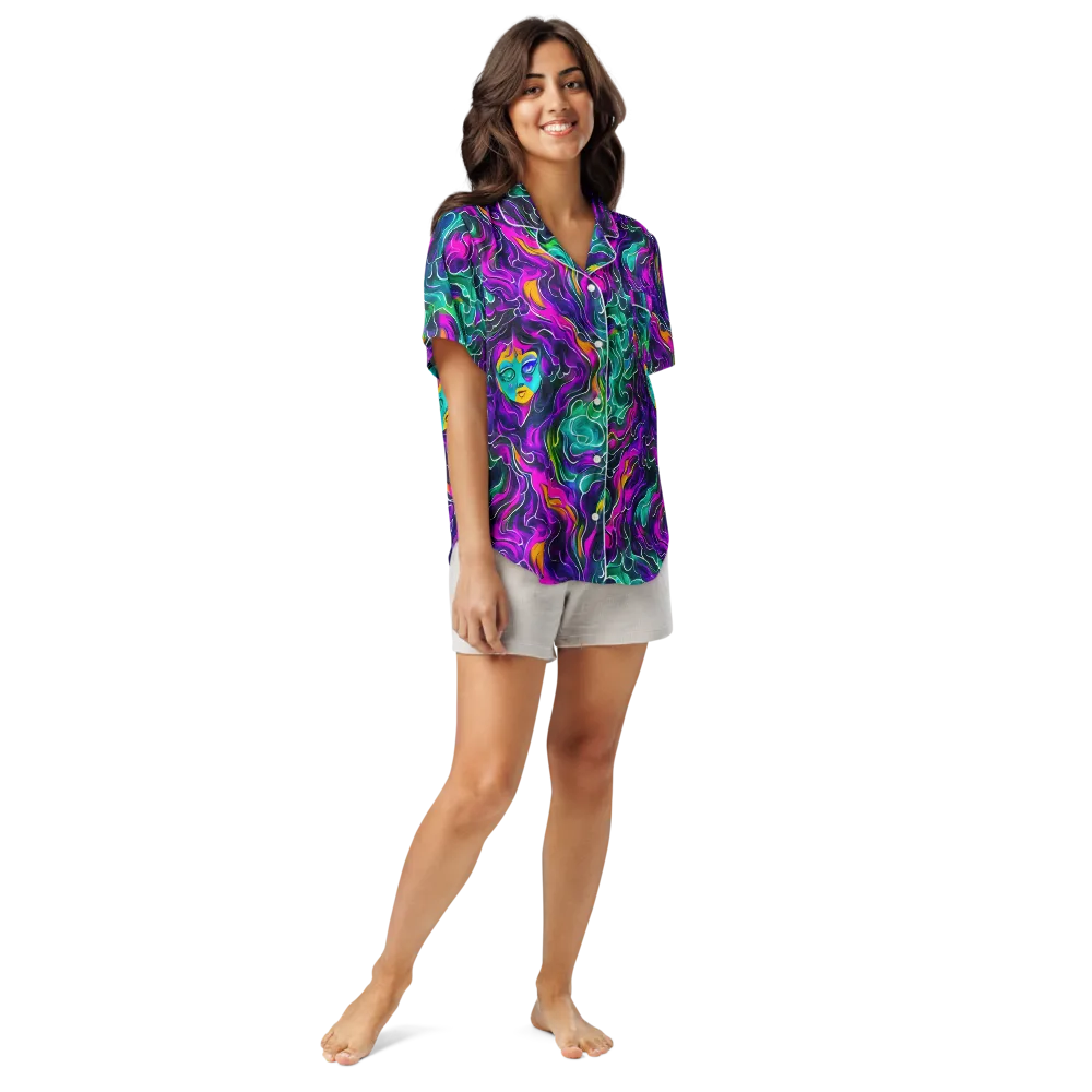 Vortex Dream on Women's Short Sleeve Pajama Top — Front