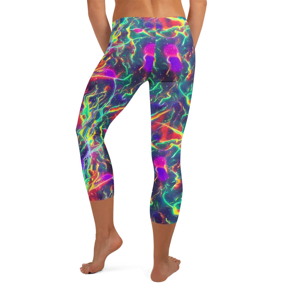 Twin Pines on Capri Leggings — Back