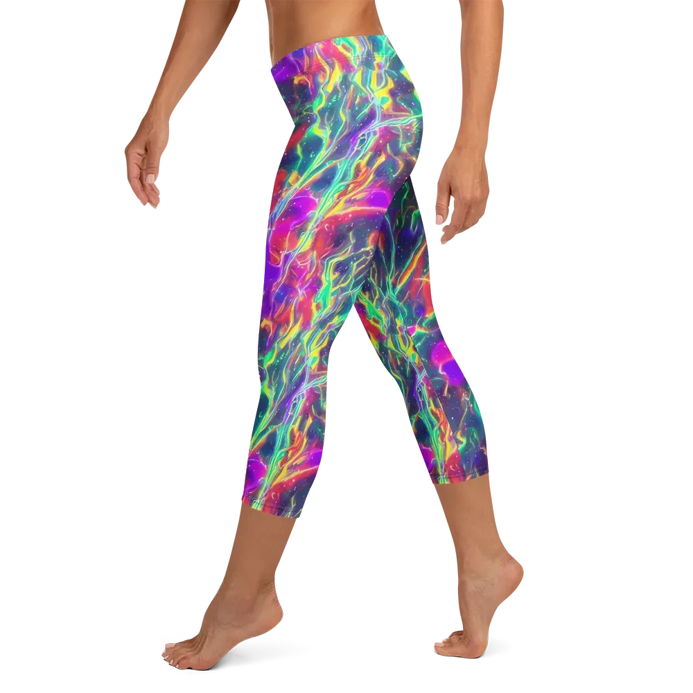 Twin Pines on Capri Leggings — Left
