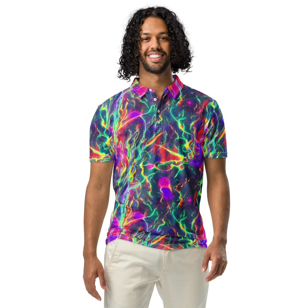 Twin Pines on Men's Slim Fit Polo Shirt — Front