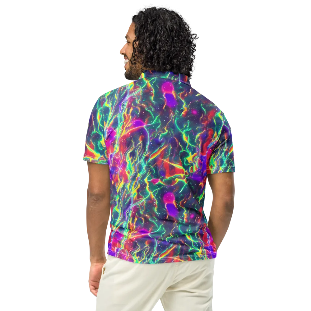 Twin Pines on Men's Slim Fit Polo Shirt — Back