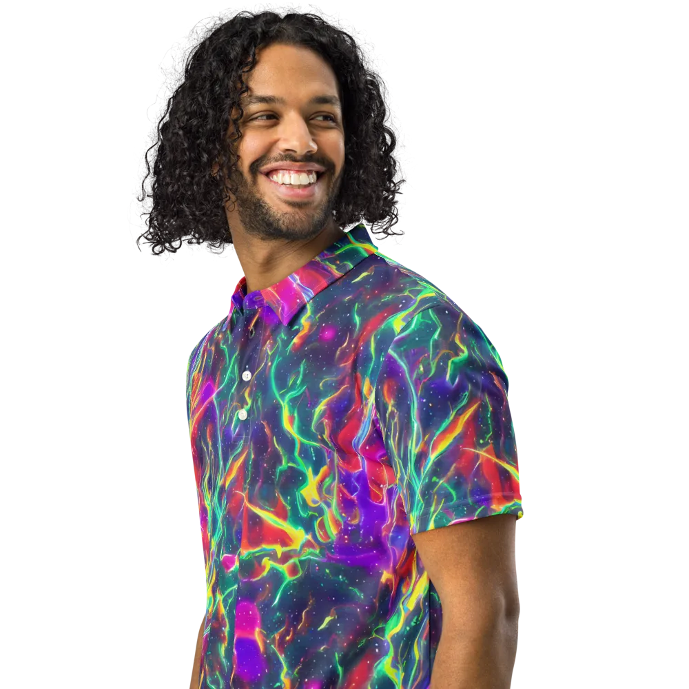 Twin Pines on Men's Slim Fit Polo Shirt — Left Front