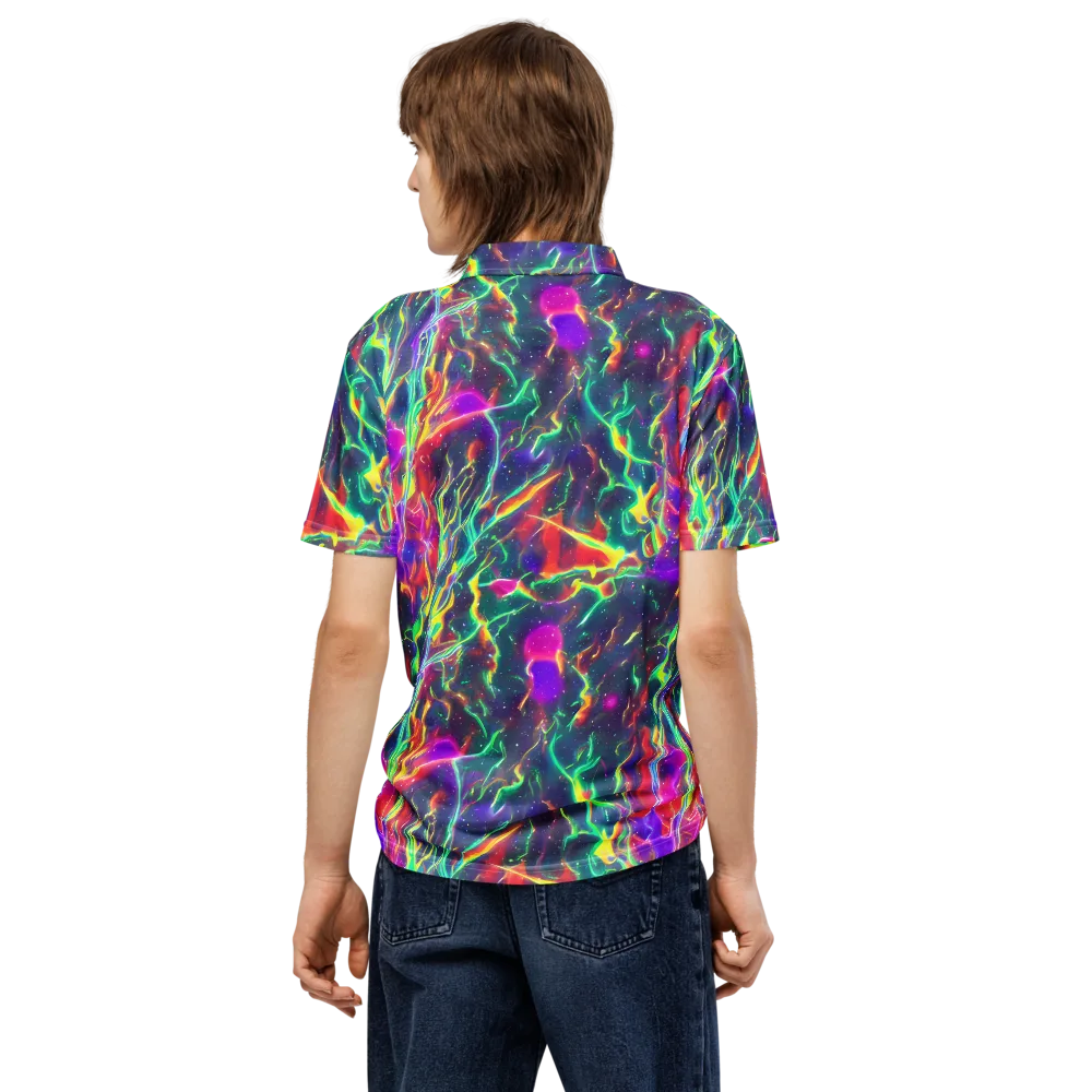 Twin Pines on Men's Slim Fit Polo Shirt — Back