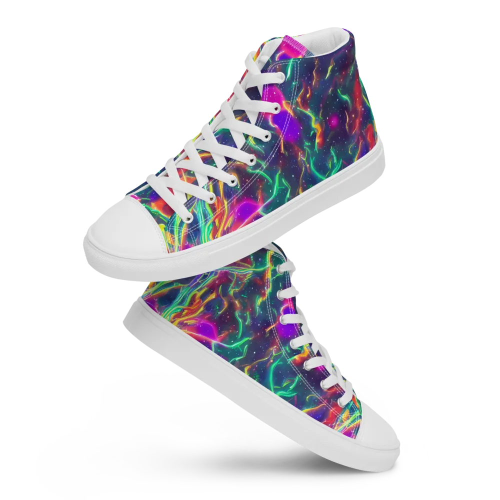 Twin Pines on Men's High Top Canvas Shoes — Front
