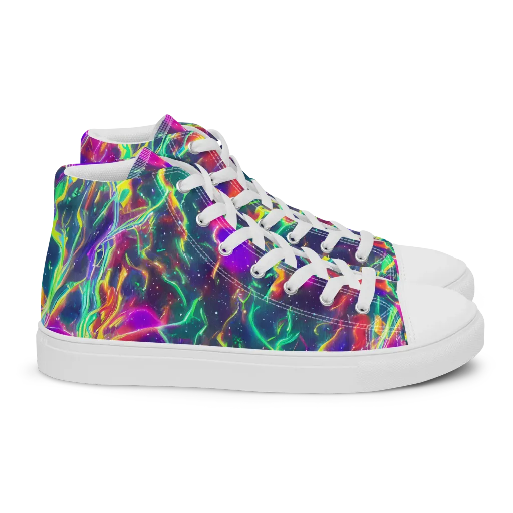 Twin Pines on Women's High Top Canvas Shoes — Right