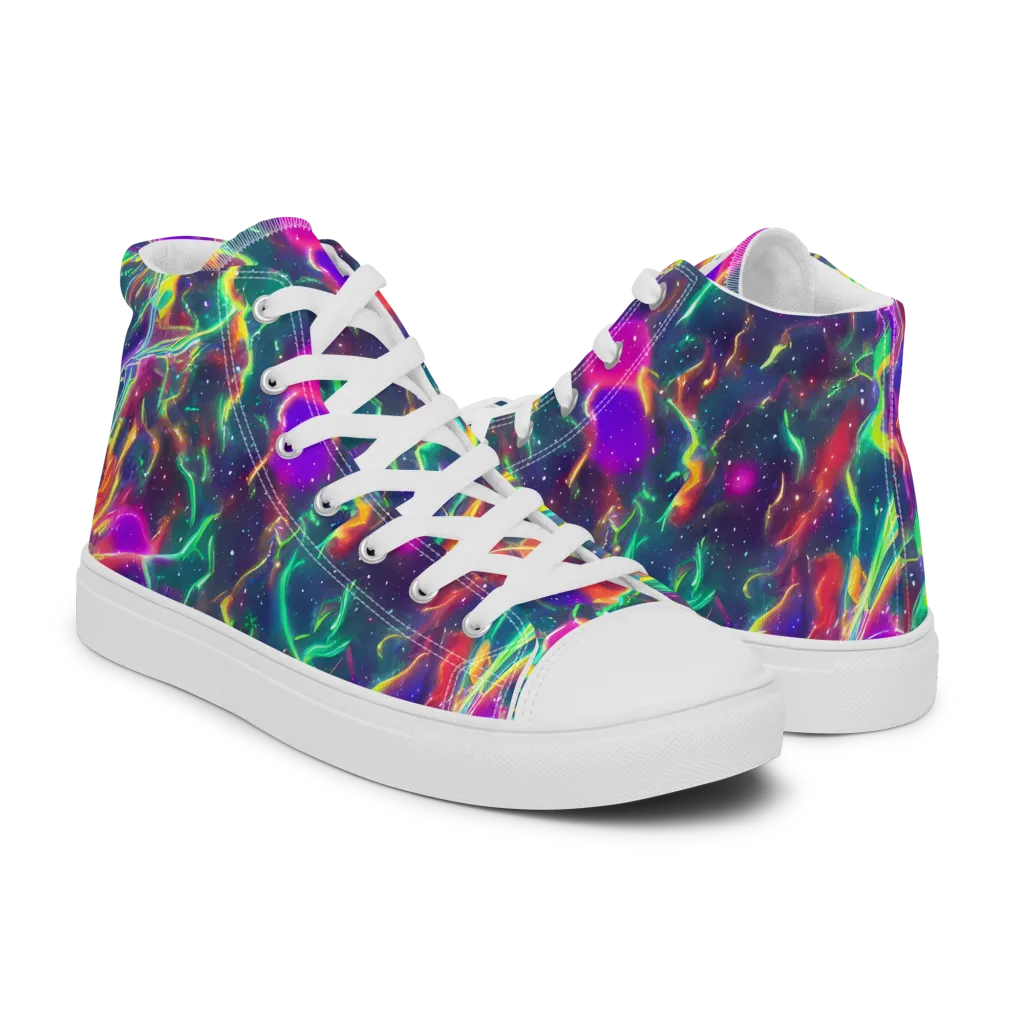 Twin Pines on Women's High Top Canvas Shoes — Right