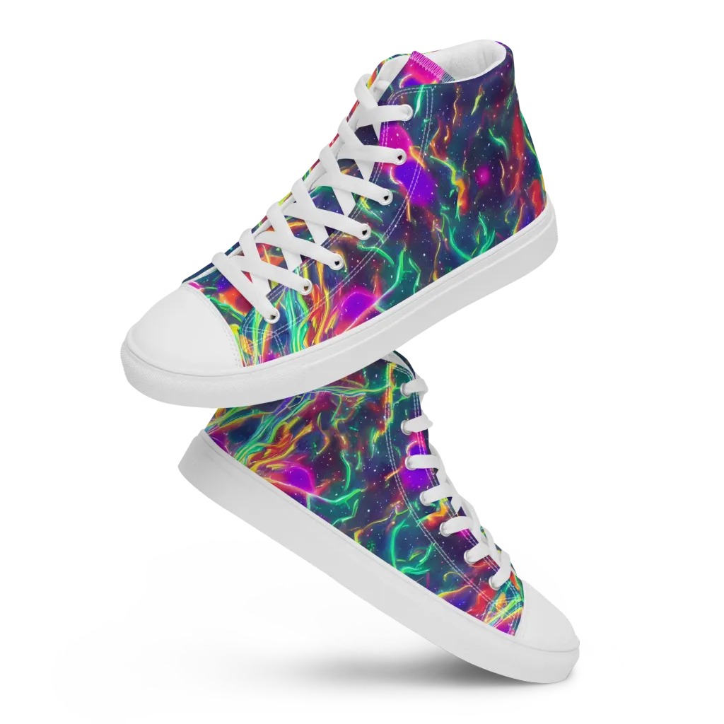 Twin Pines on Women's High Top Canvas Shoes — Front