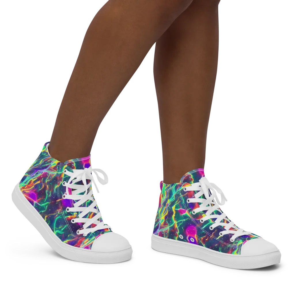 Twin Pines on Women's High Top Canvas Shoes — Right