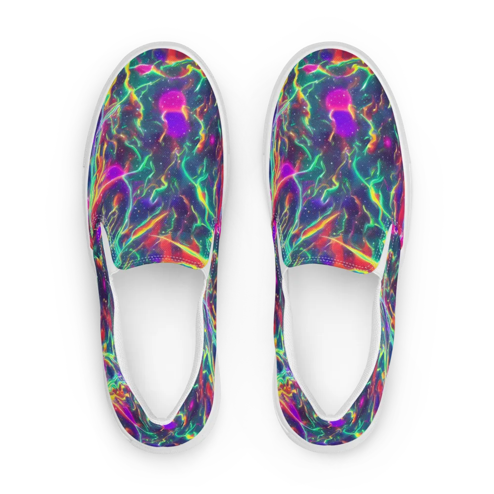 Twin Pines on Men's Slip-On Canvas Shoes — Front